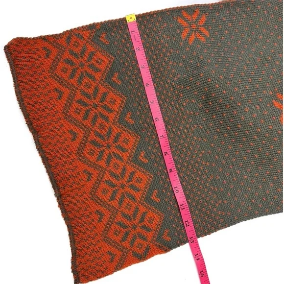 Simplicity Knit Winter Scarf Wide Long Wrap Gray and Orange Reversible U… - Picture 10 of 15